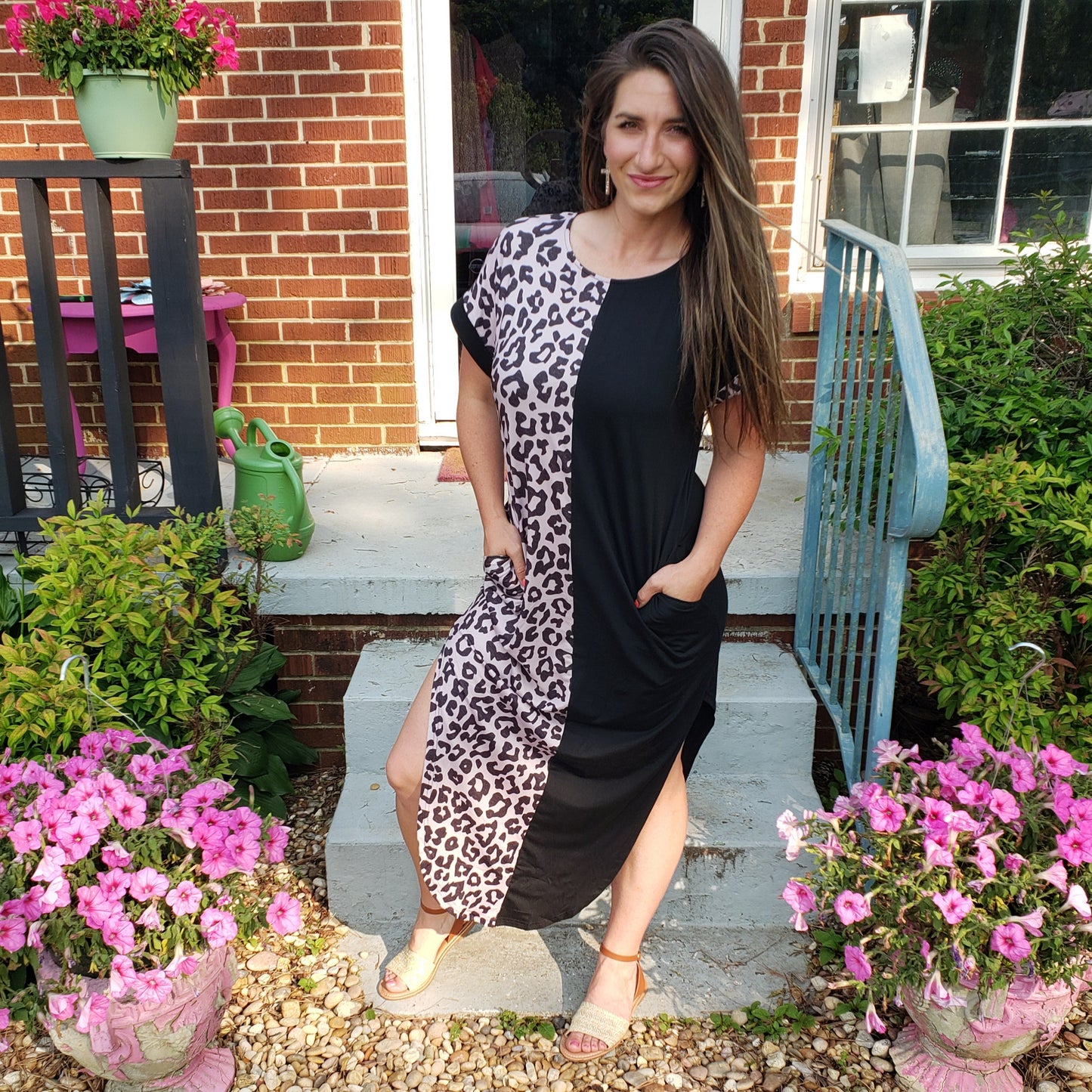 Black Leopard Split Maxi