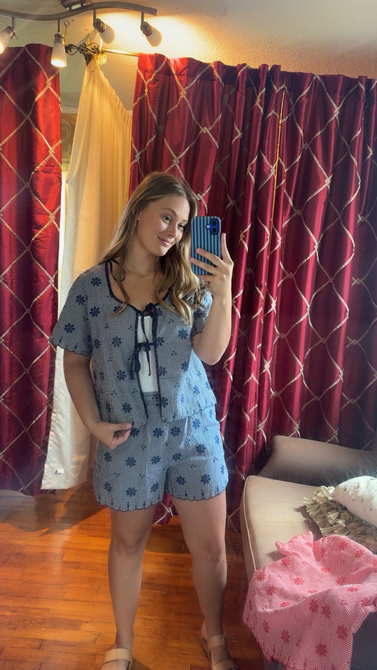 Red and Blue Gingham Set