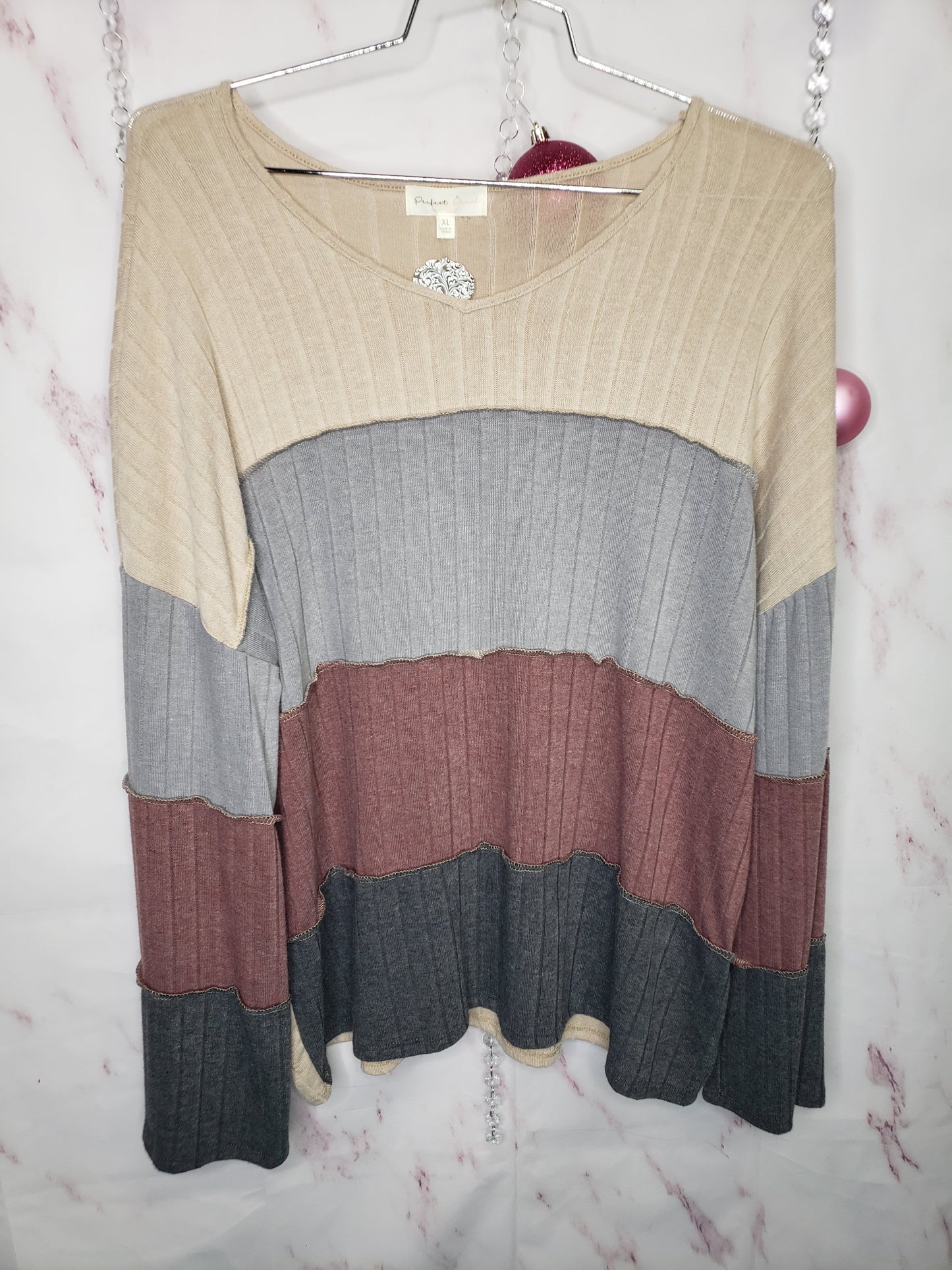 Colorblock Ribbed Top