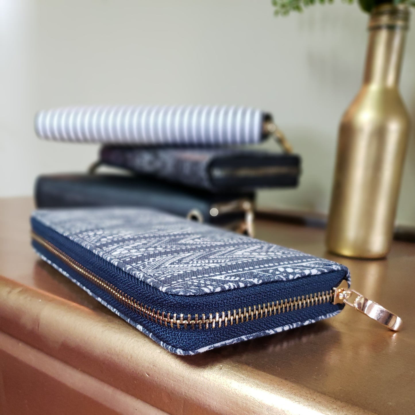 Abstract Navy Print Wallet
