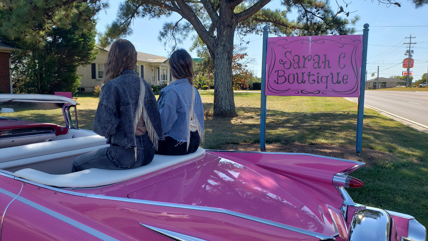 Sequin Fringe Denim Jacket