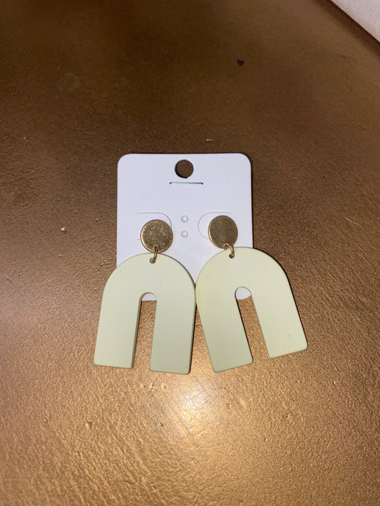 White minimalist arch earrings