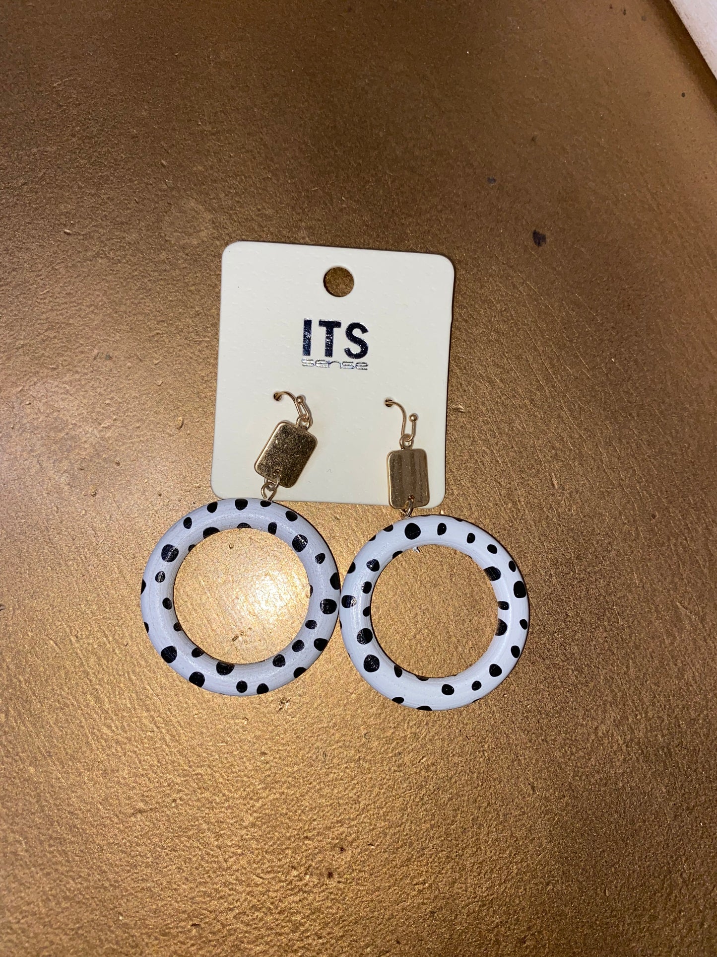 Cheetah Dangle Hoop Earrings in White