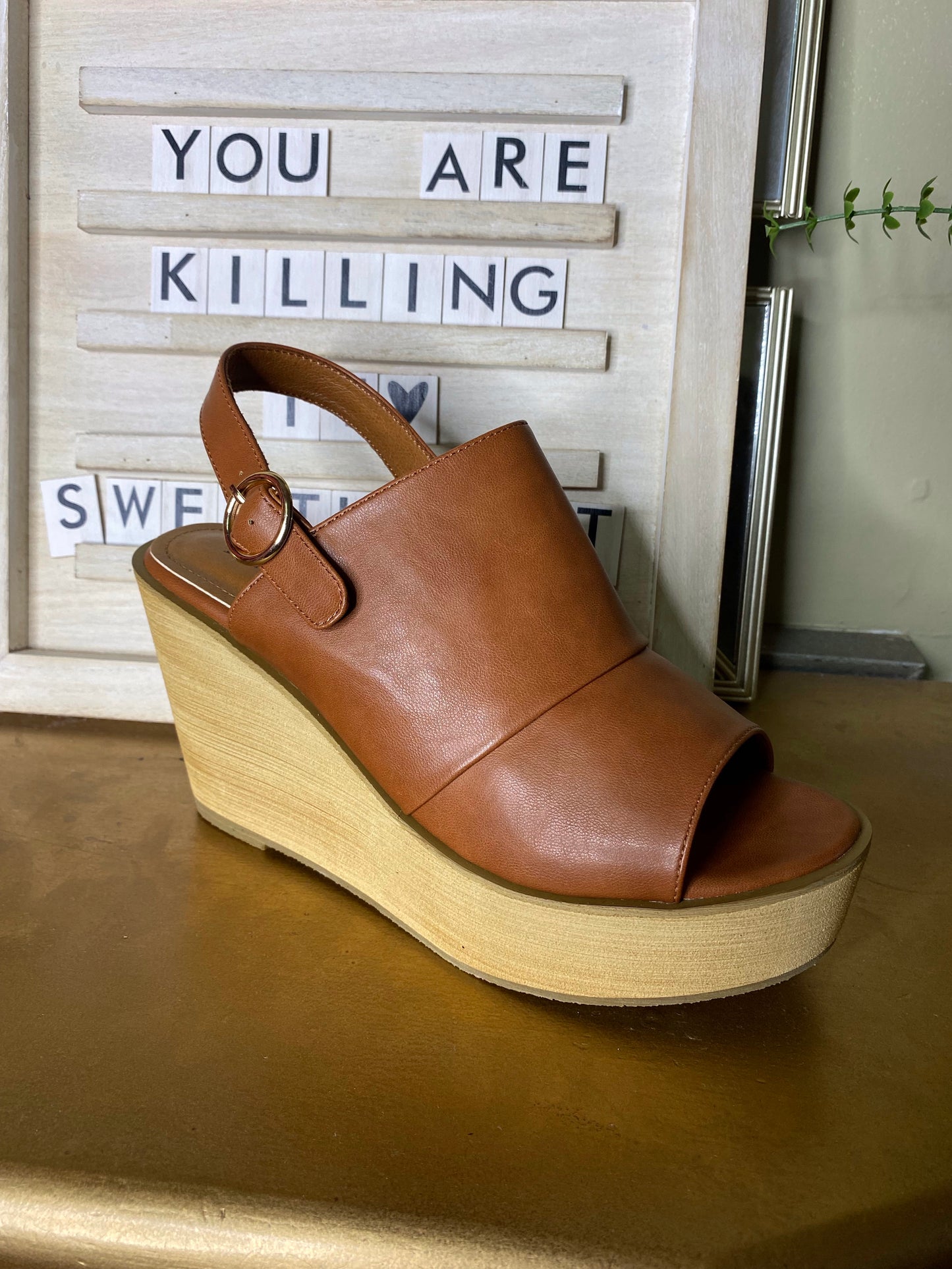 Zada-2 New Tan Block Wedges