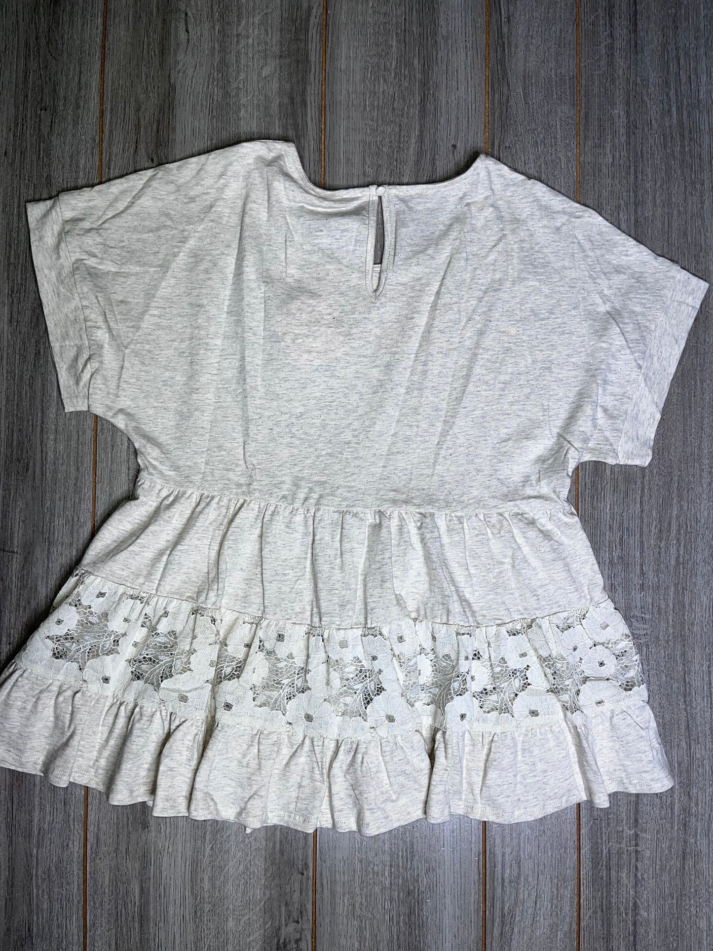 Oatmeal with Floral Lace Top