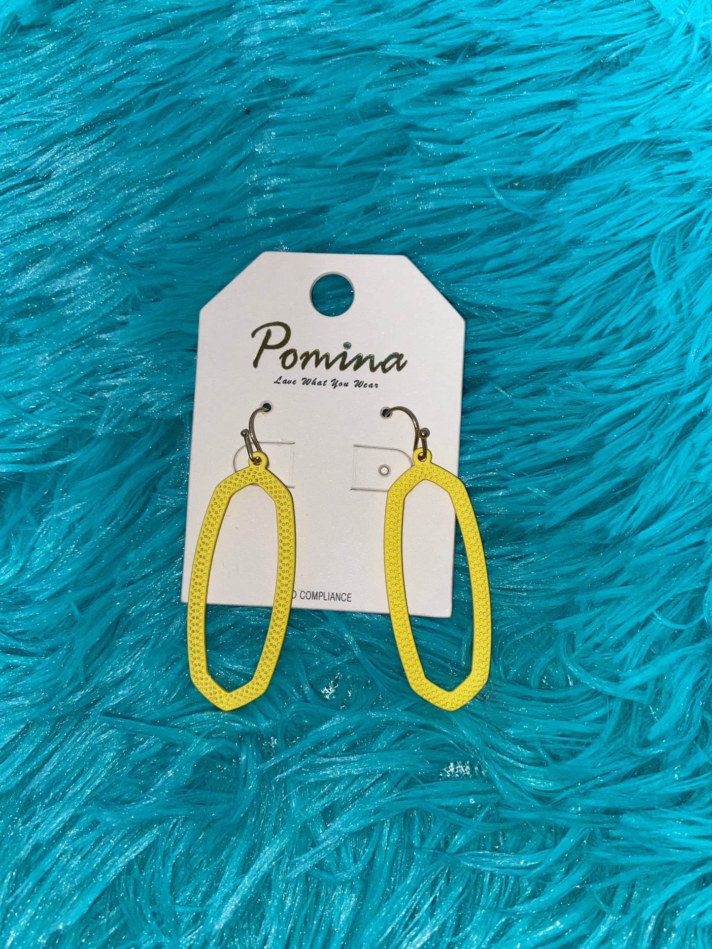 Outline Dangle Earrings in Yellow