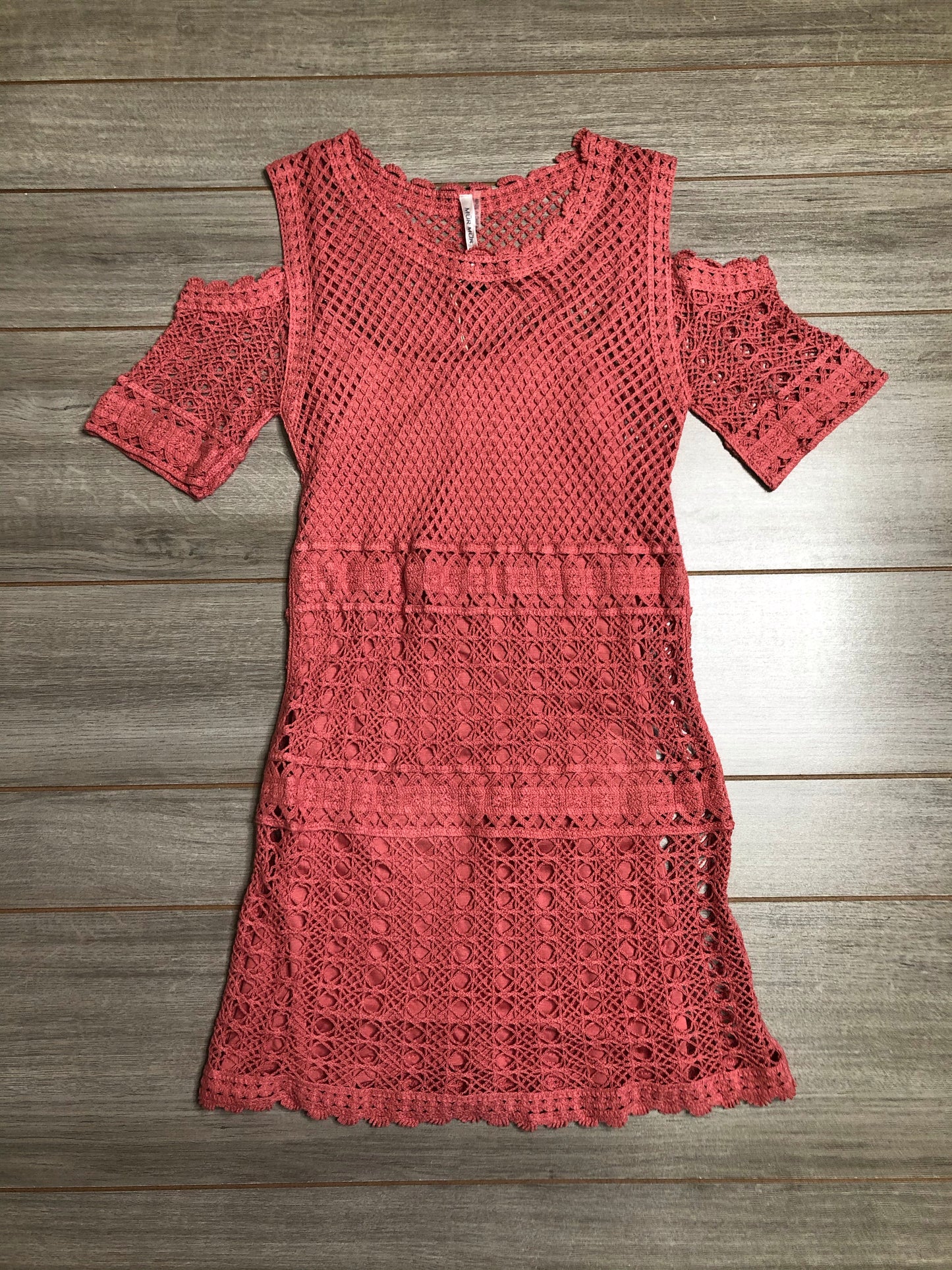 Coral Crochet Dress (with slip included)