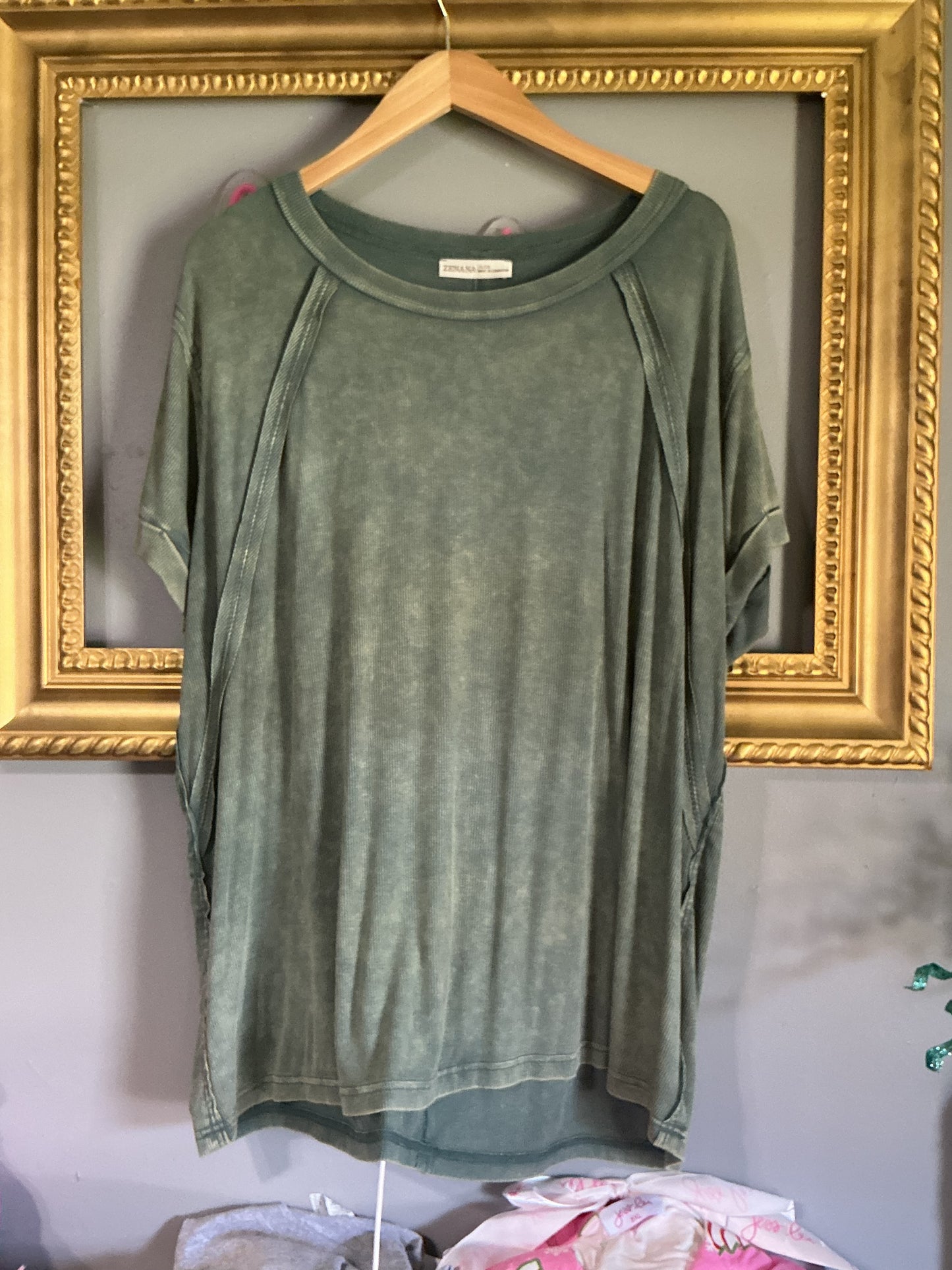 Green Acid Wash Top