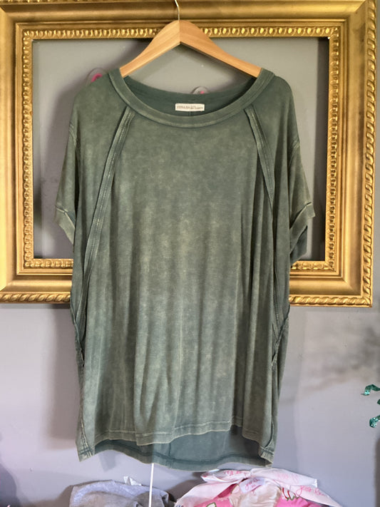 Green Acid Wash Top