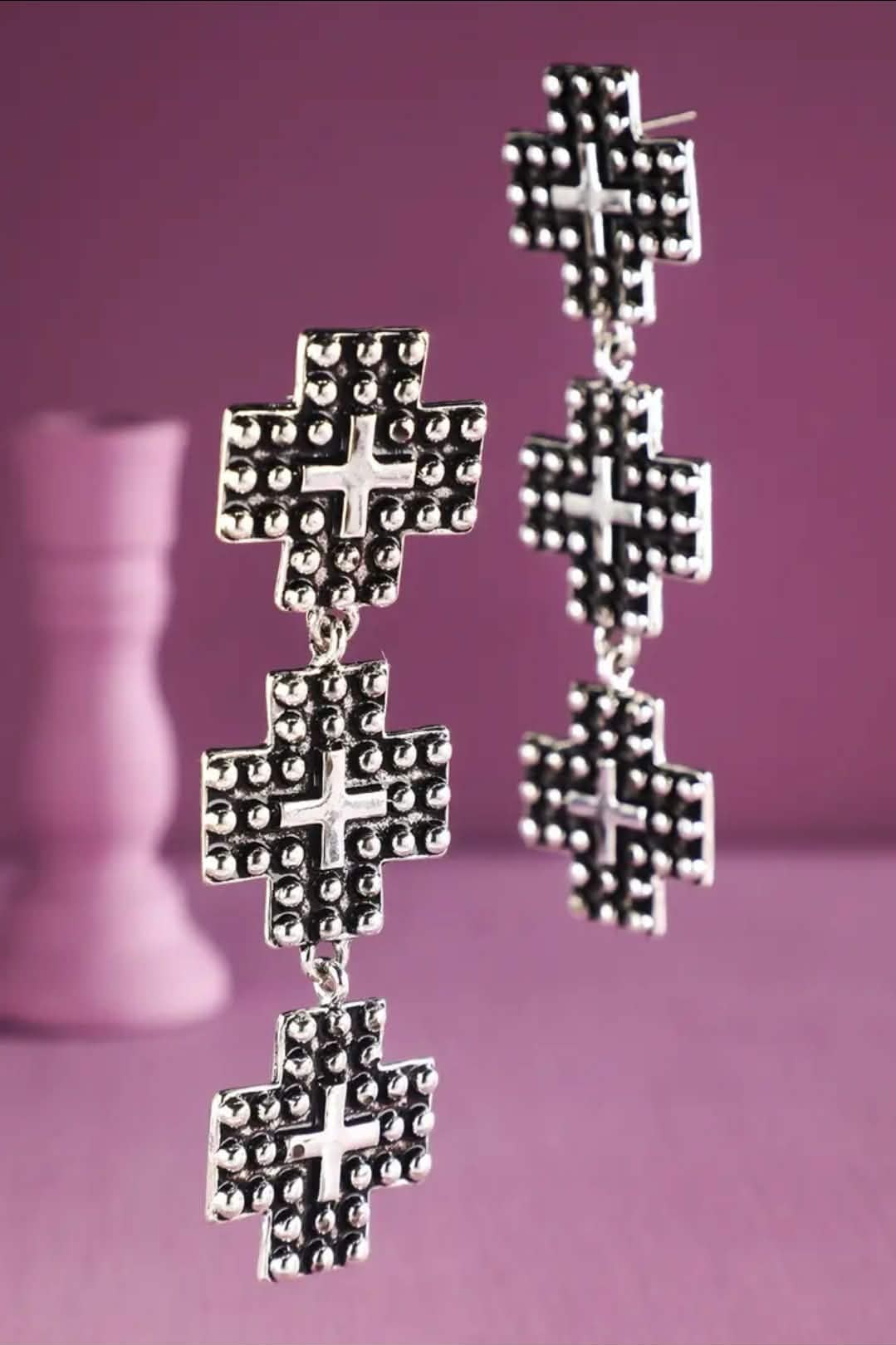Outlaw Cross Dangle Earrings