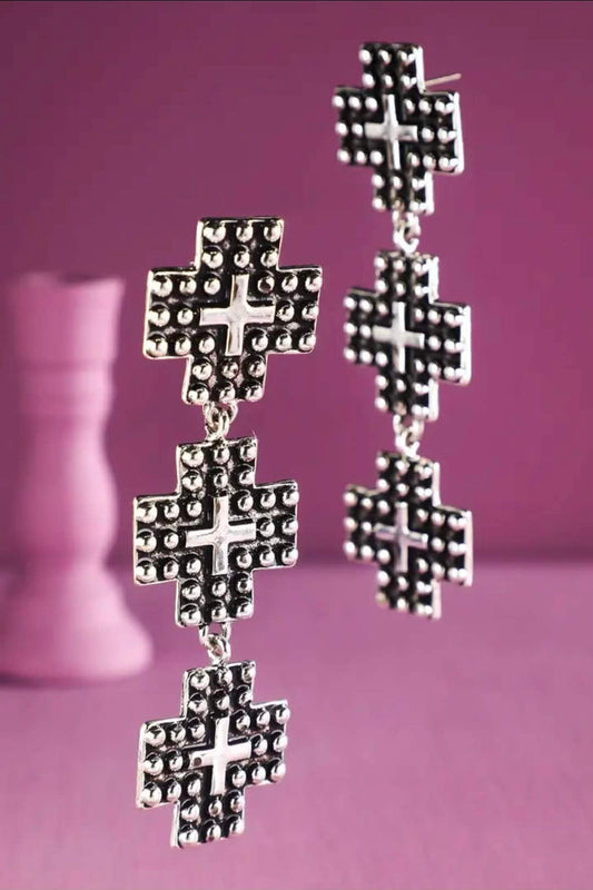 Outlaw Cross Dangle Earrings