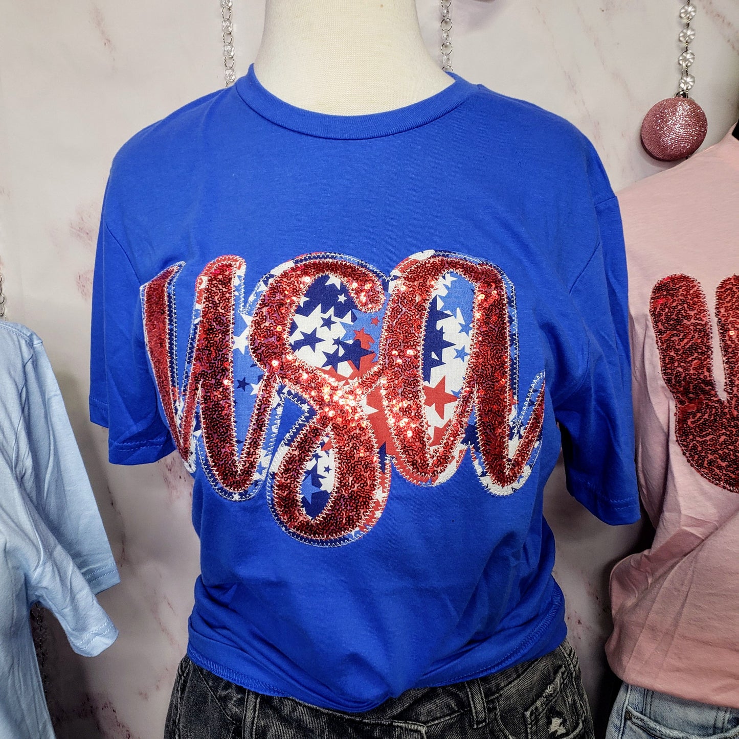 USA Glitter & Stars Tee