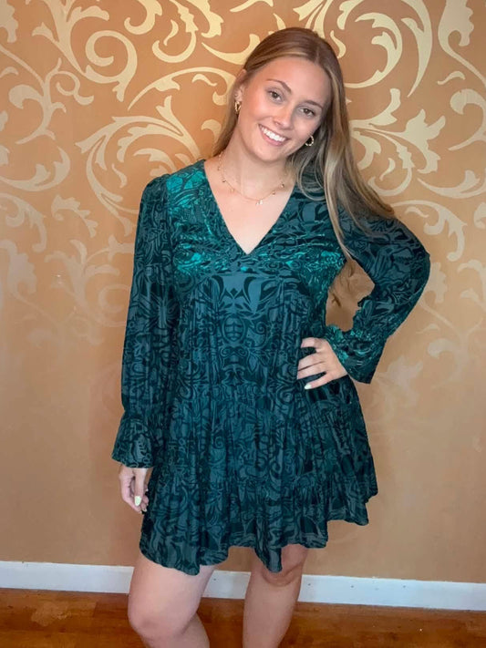 Emerald Velvet Dress