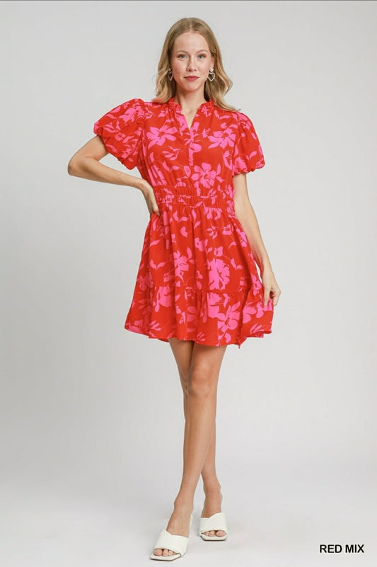Red/Pink Floral Dress