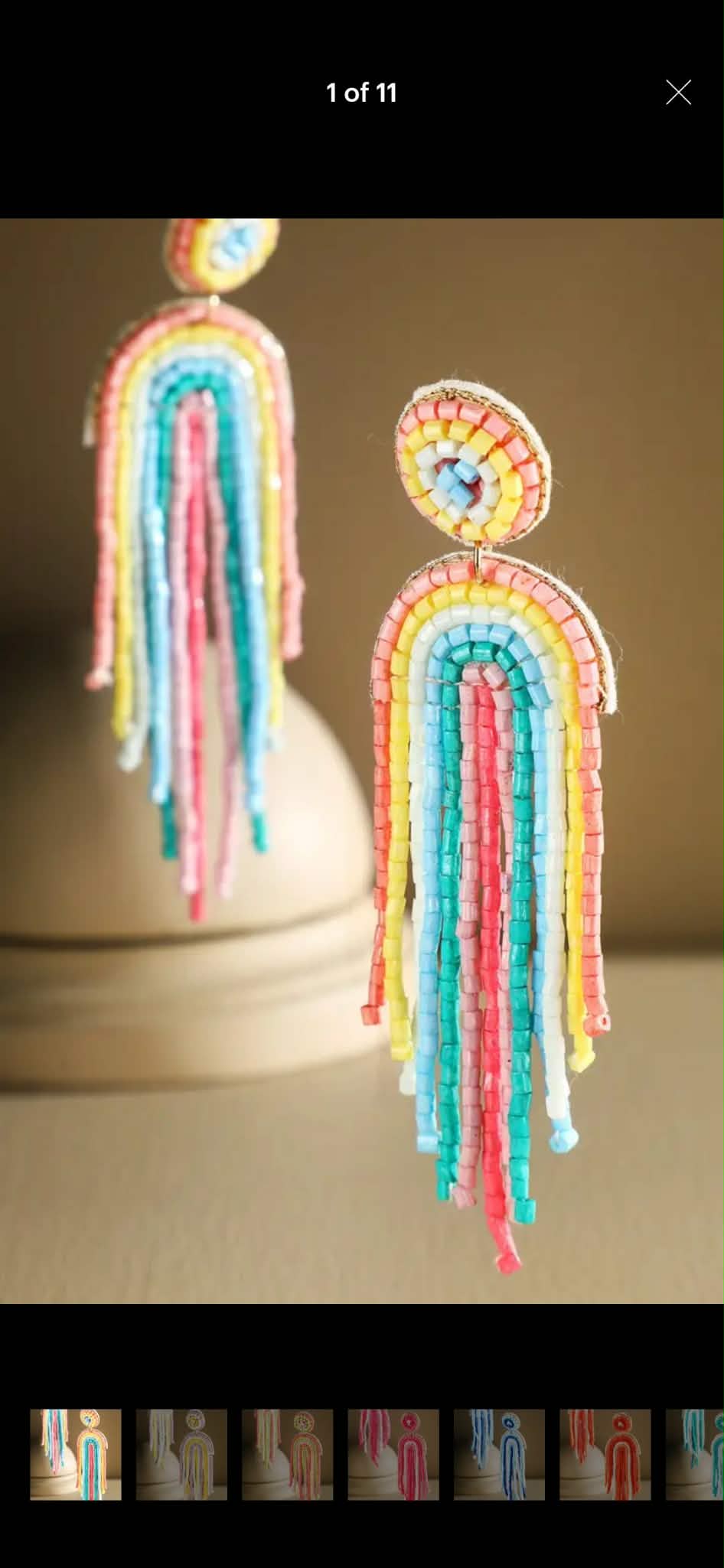Rainbow Beaded Earrings