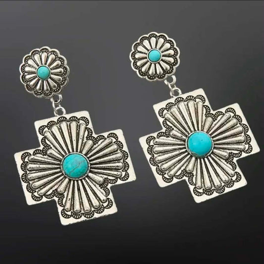Turquoise Crossroads Earrings