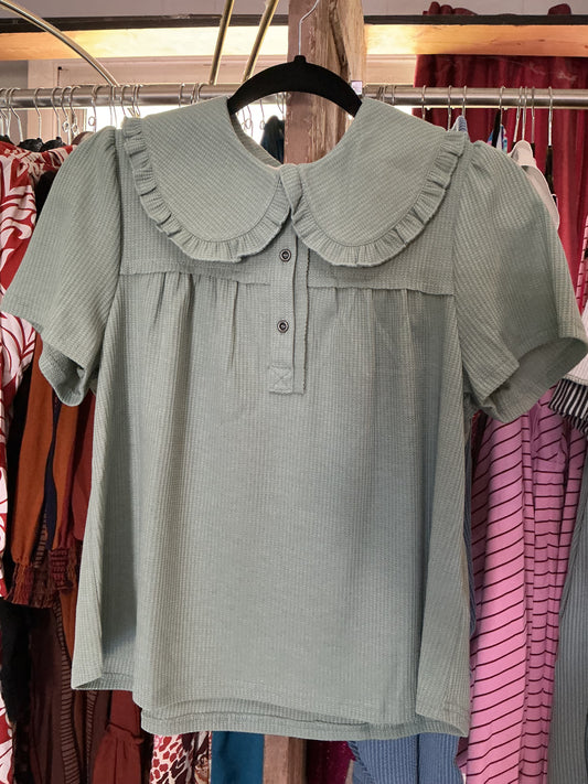 Sage Collar Top