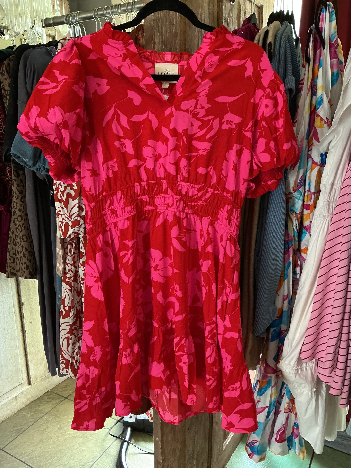 Red/Pink Floral Dress