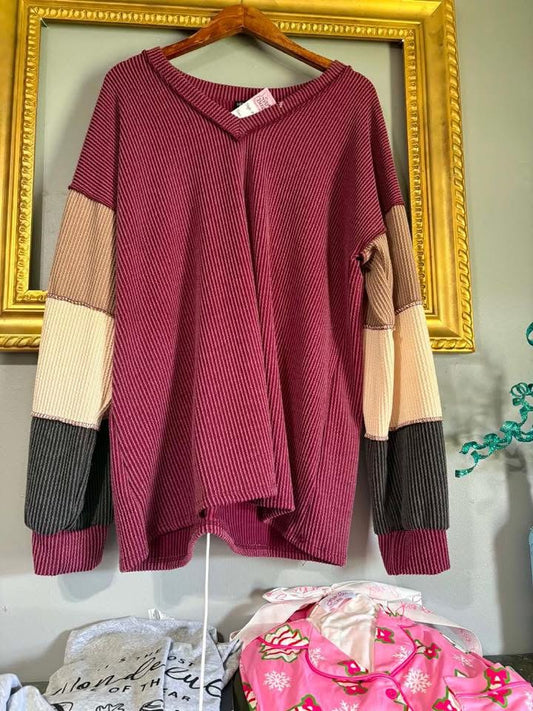 Mauve Color-block Top