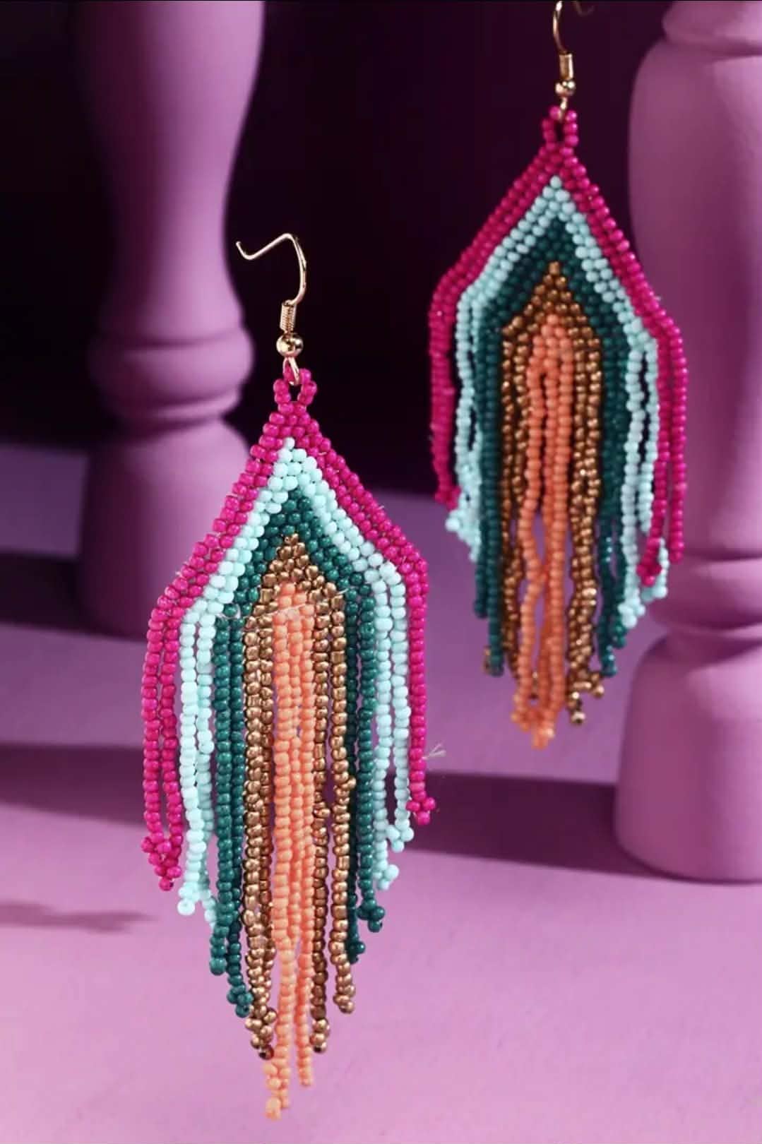 Multicolored Beaded Earrings