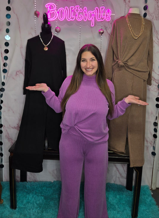 Long Sleeve Ribbed 2 Pc Set