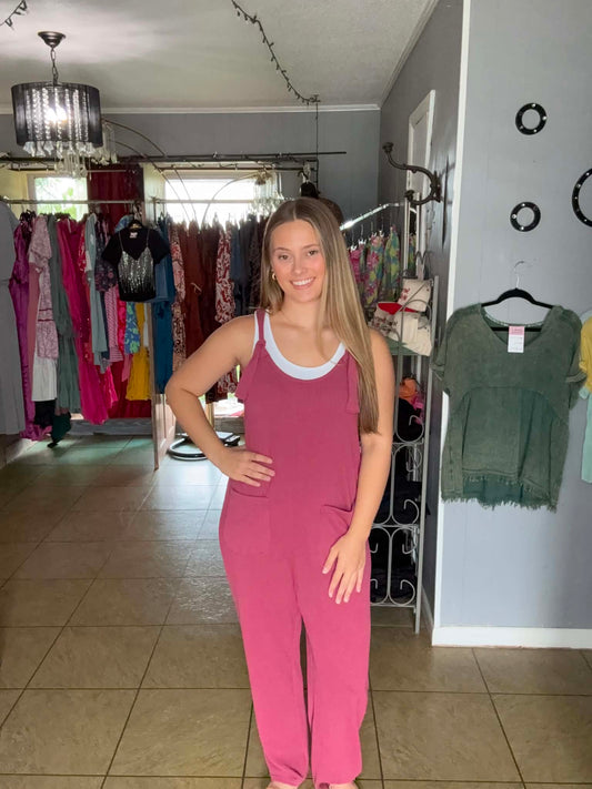 Dark Raspberry Jumpsuit
