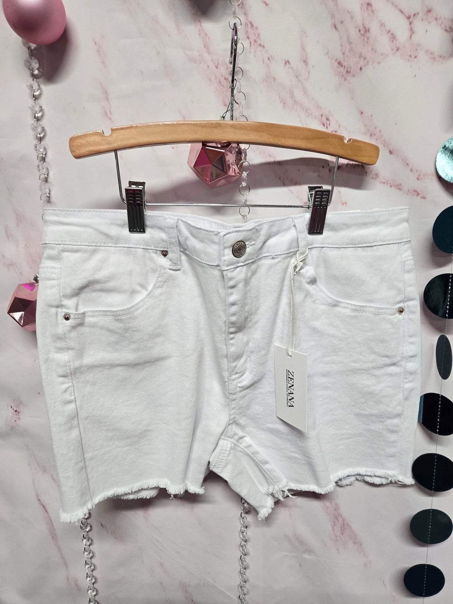 White Denim Shorts