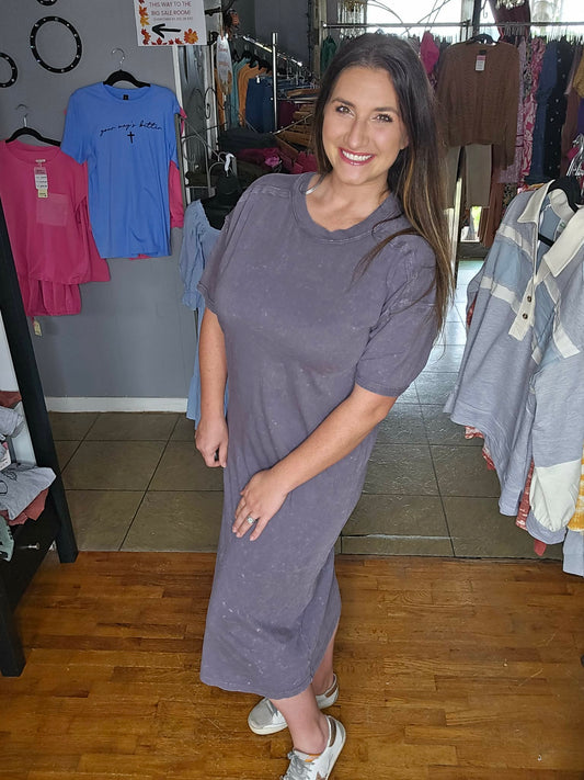 Gray Acid Wash Dress