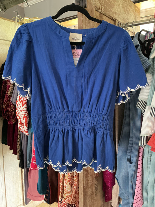Royal Blue Peplum Top