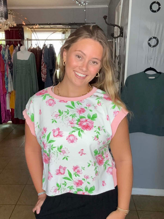 Floral Open Back Shirt