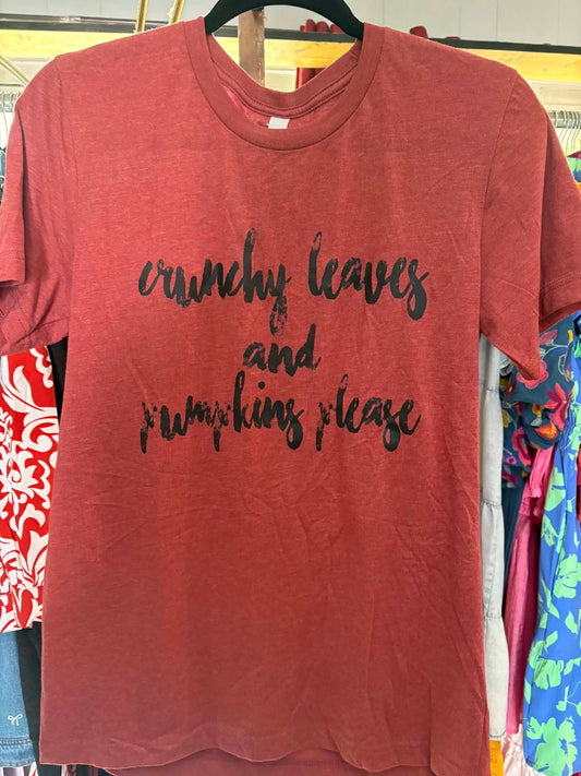 Crunchy Leaves And Pumpkins Please Tee