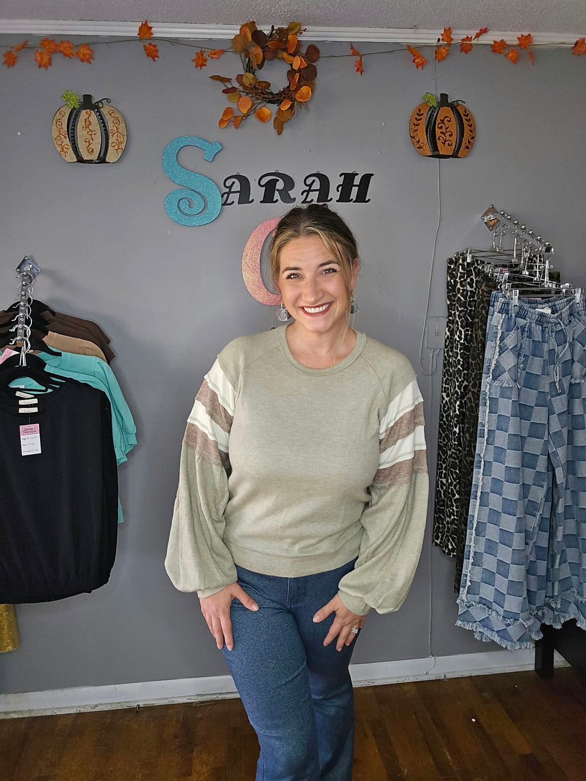 Olive Colorblock Top