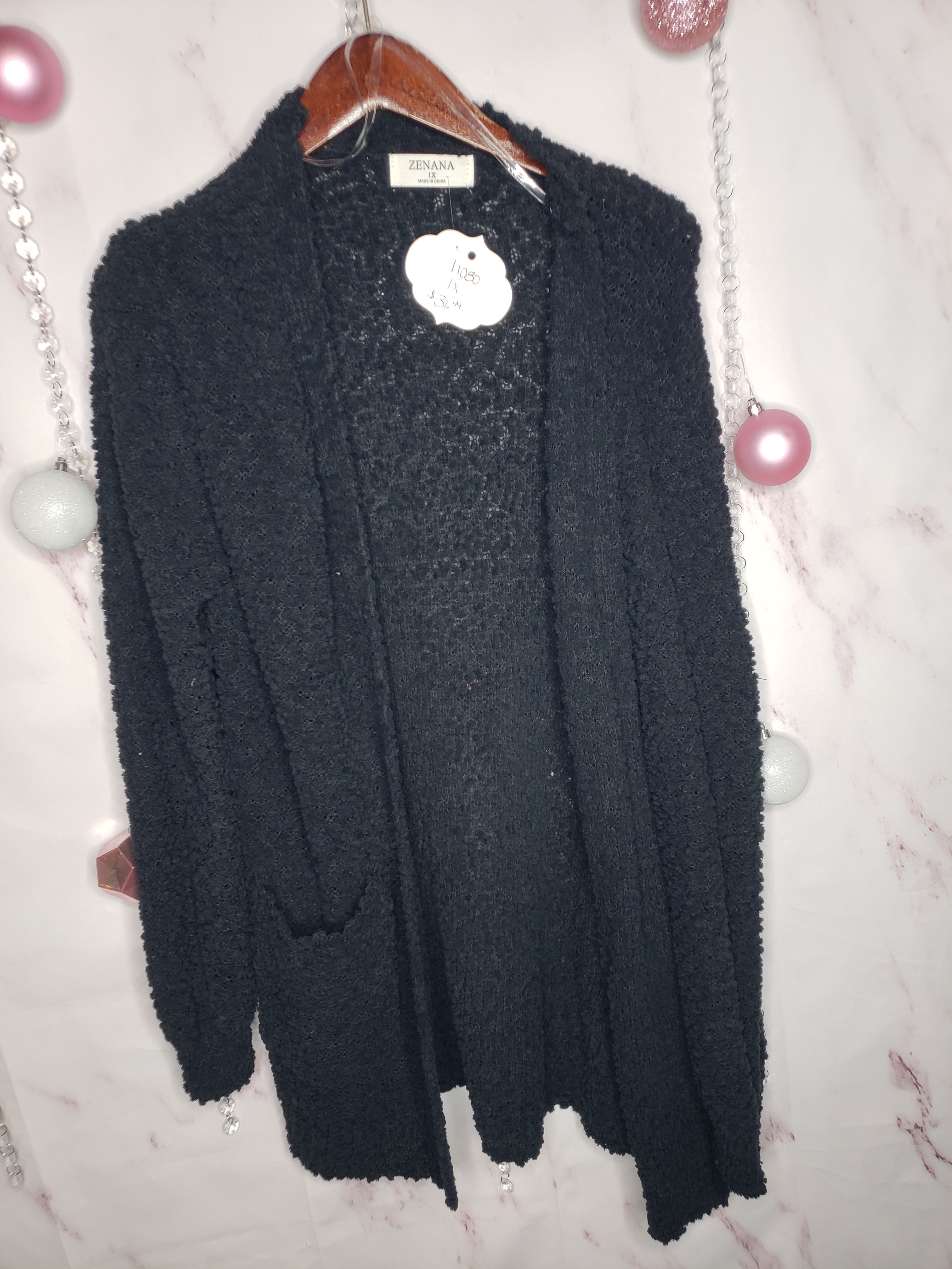 Black Popcorn Cardigan Sarah C Boutique