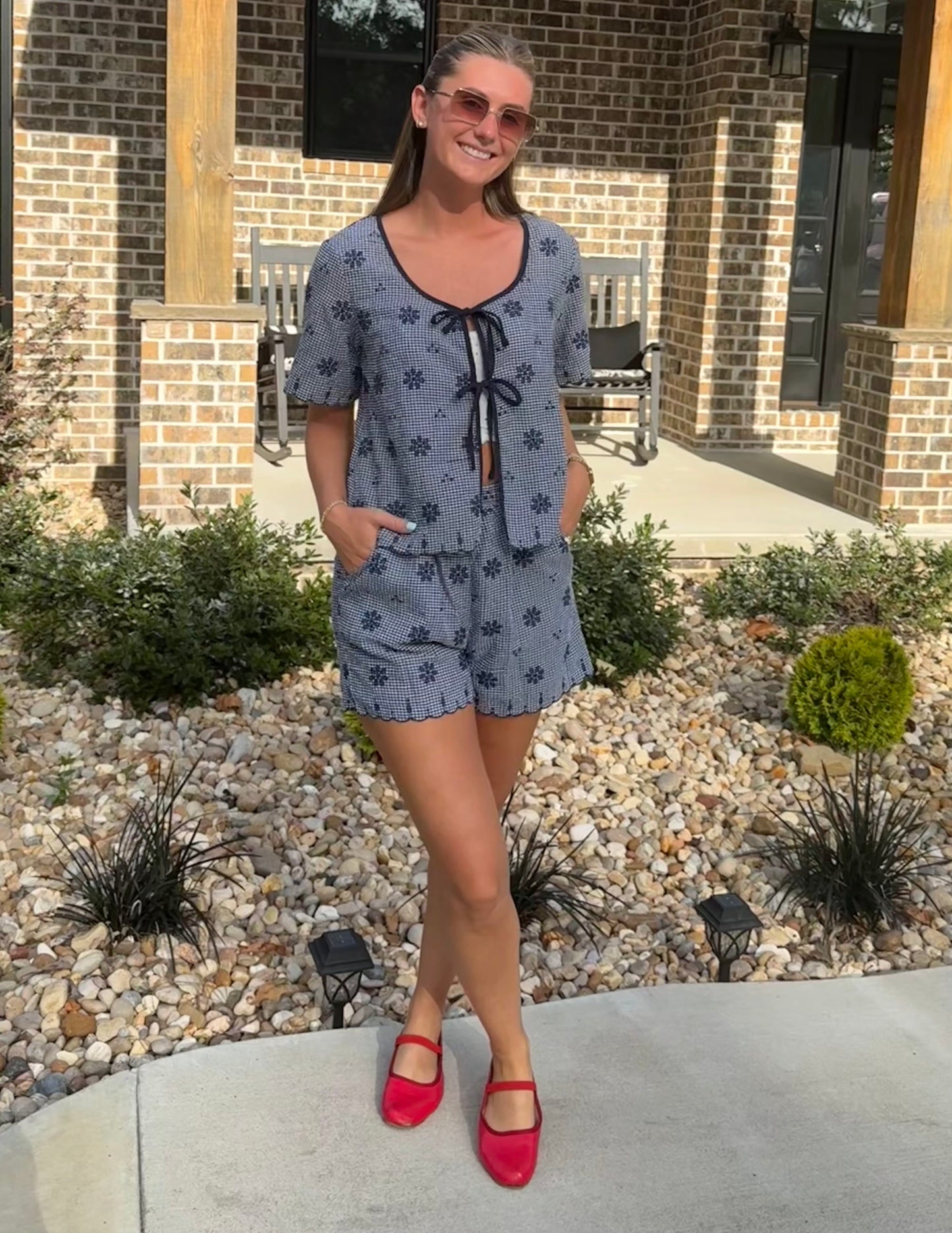 Red and Blue Gingham Set