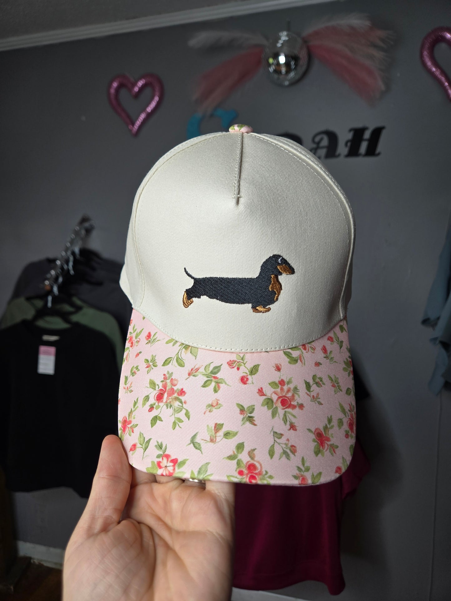 Floral Dachshund Dog Hat