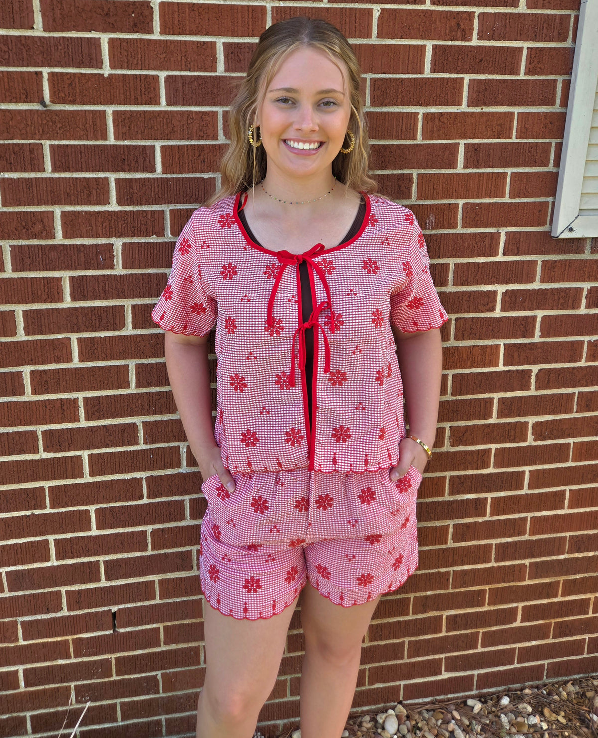 Red and Blue Gingham Set
