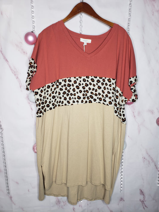 Rust Tunic w/ Leopard Accent