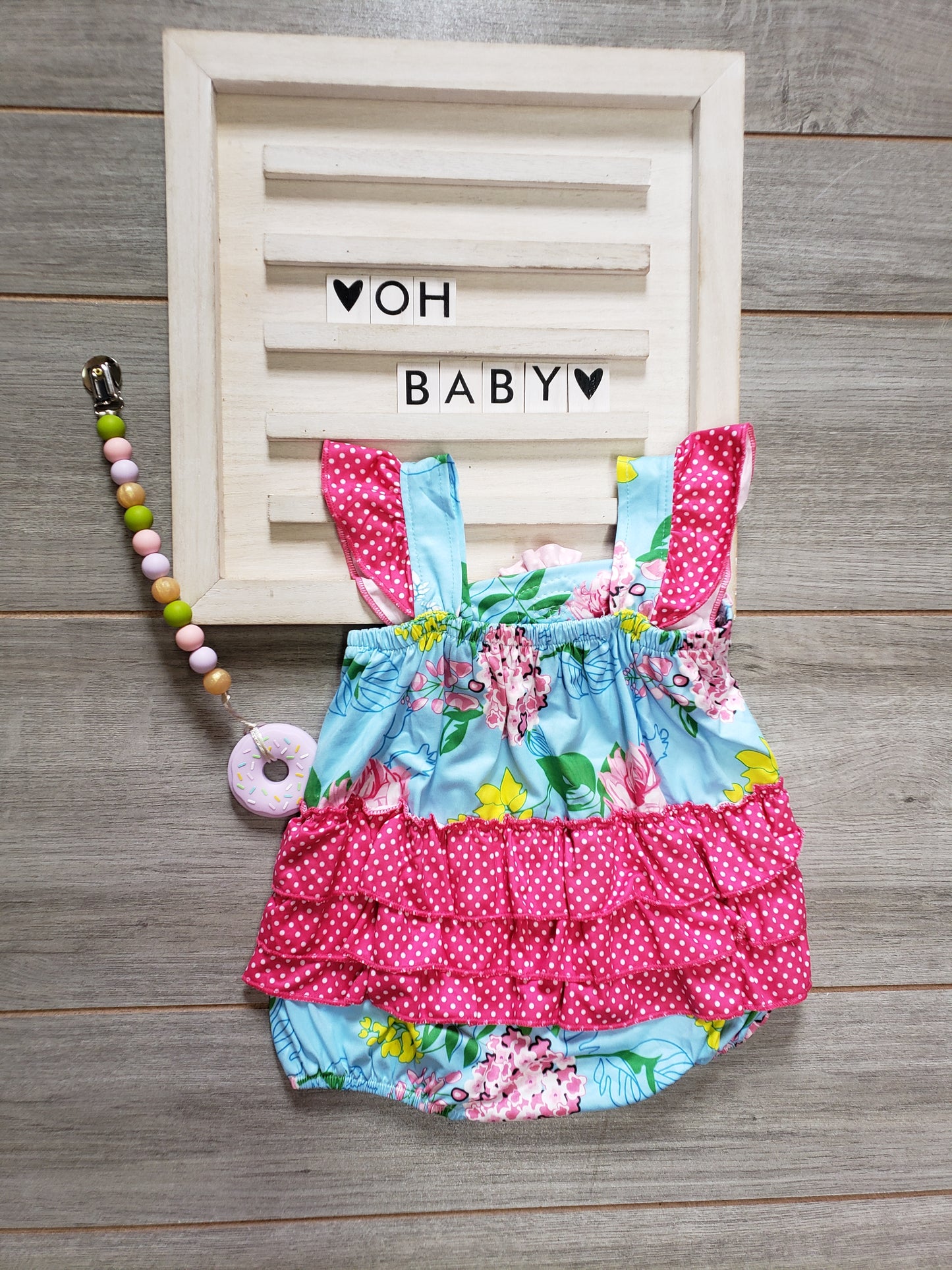 Floral Vibrant Bubble Romper