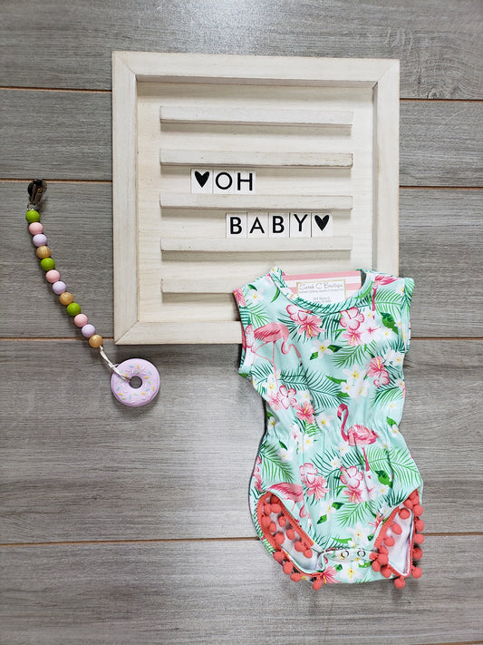 Flamingo PomPom Romper