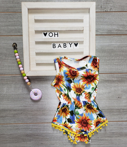 Sunflower PomPom Romper