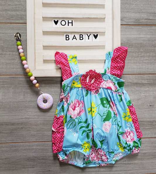 Floral Vibrant Bubble Romper