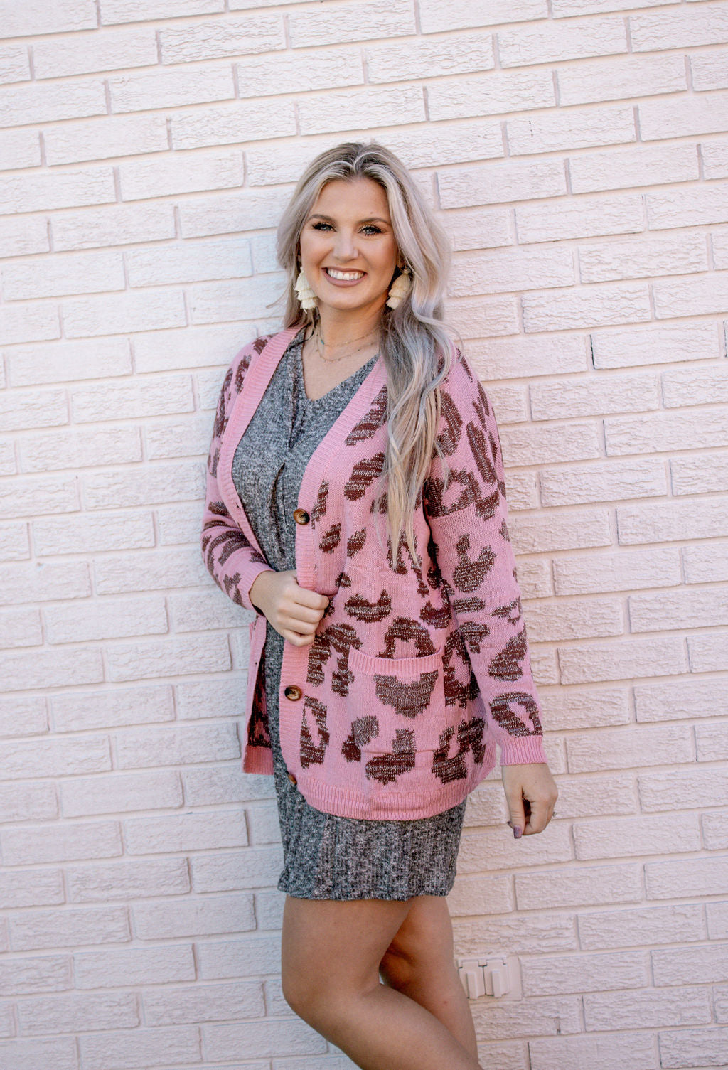 Pink Leopard Cardigan