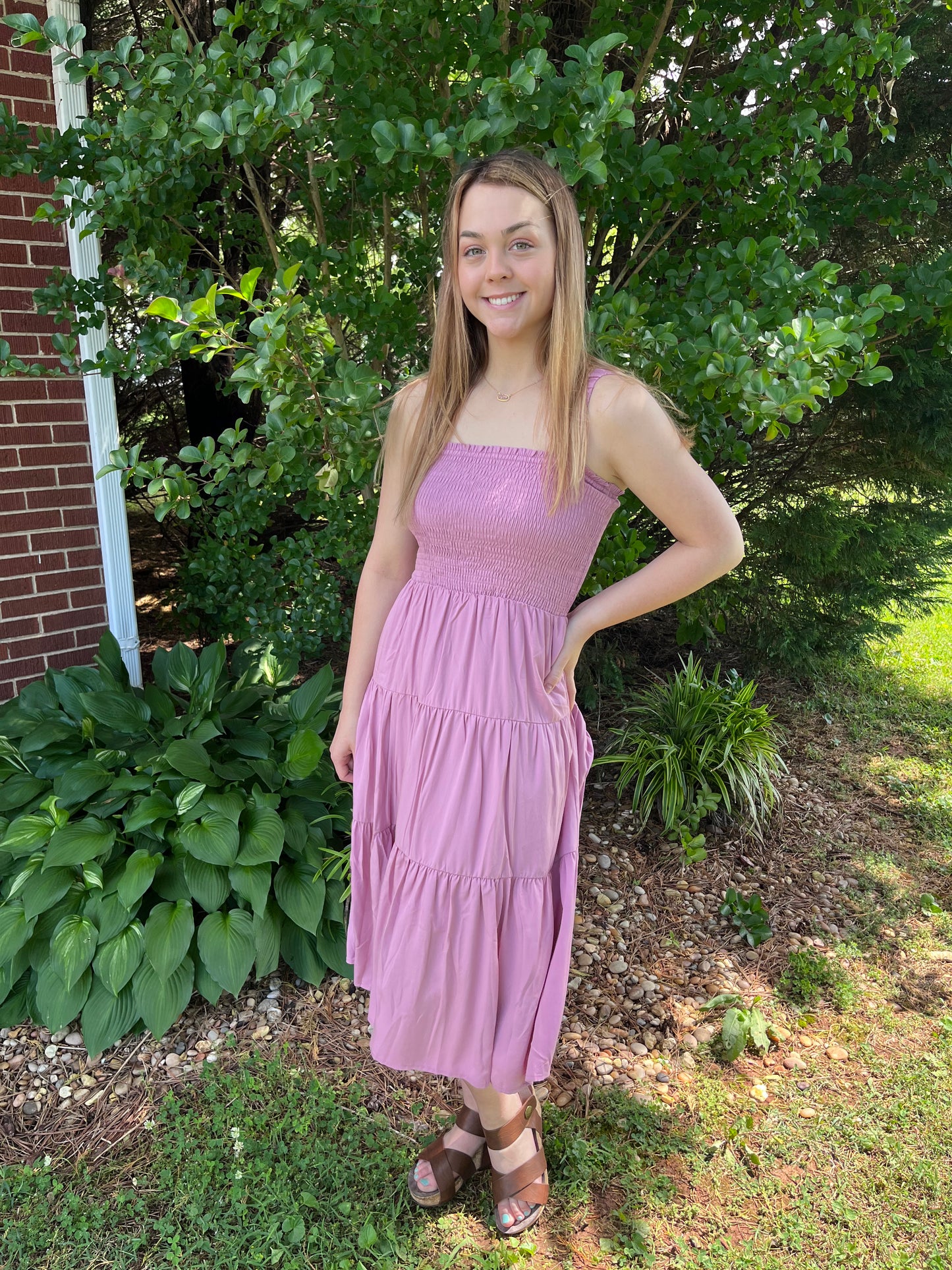 “I like Pink, Pink, Pink” Smocked Dress