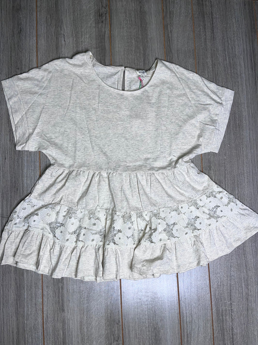 Oatmeal with Floral Lace Top