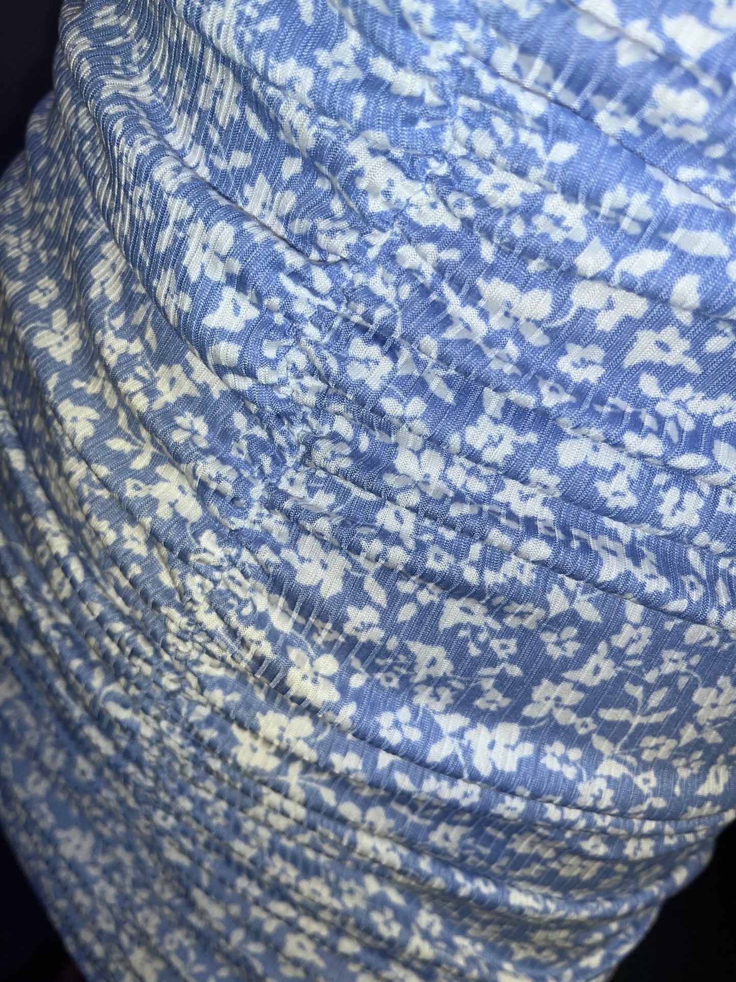 Ruched Floral Sky Blue Dress