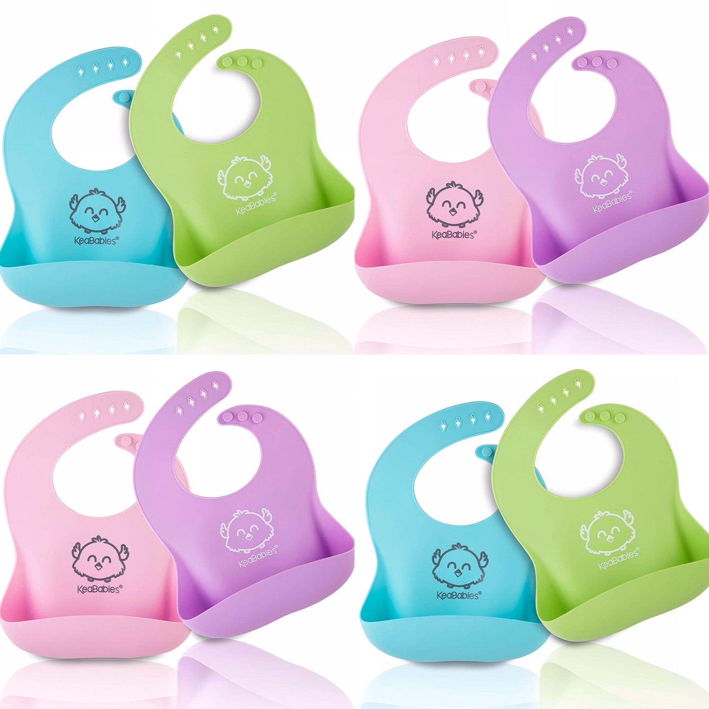 Silicone Bibs- 2 Pack Set