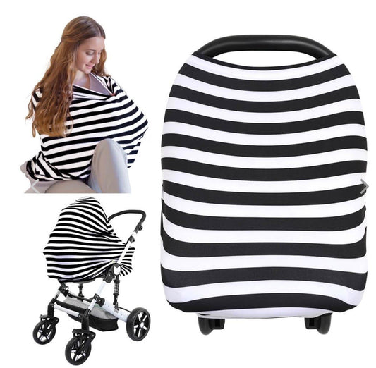 Car seat Canopy/Nursing Cover- BFF Black